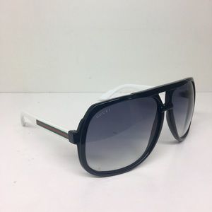 Gucci Unisex 'GG 1622/S OVF' Black/ White Aviator